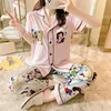 Disney Girl Princess pajamas cartoon cute cardigan short-sleeved trousers sweet student milk cotton home service pajamas set ► Photo 3/6