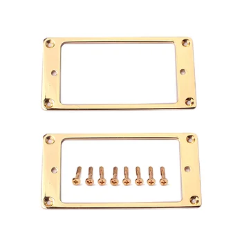 

Hricane 2x Gloden Humbucker Pickup Ring Curved Bottom Frame Fits Ring Curved Bottom Frame for LP PRS Guitar Parts Accessories