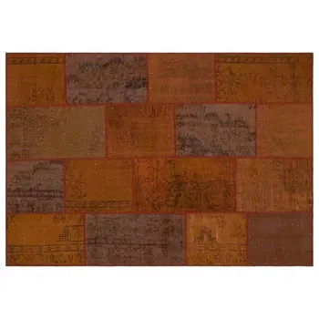 

Handmade Brown Vintage Overdyed Patchwork Area Rug 160x230 Cm-5'3''X7'7''