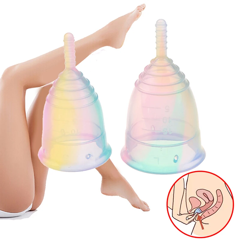 

Colorful Women Cup Feminine Hygiene menstrual Lady Cup Health Care Period Cup Medical Grade Silicone Menstrual Cup 1PCS