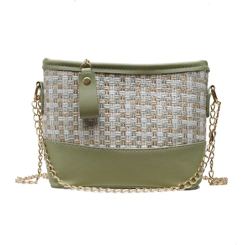 

New Korean all-purpose Single shoulder bag 2019 fashion woven+PU cross-body bag 4 Color bags woven strawbag straw bag women