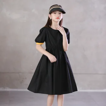 

YourSeason Children Girls Elegant Dress Summer Girls Clothing Retro Lantern Sleeve Kid Girl Casual Cotton Princess Dress