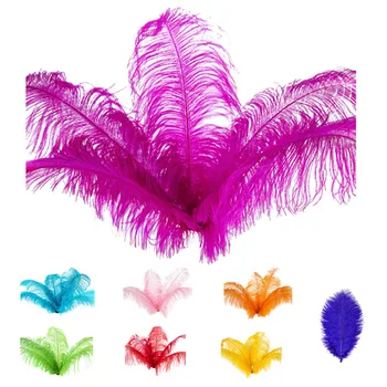

10 pcs Natural Ostrich Feathers Wedding Party Decoration Pink 20-25cm