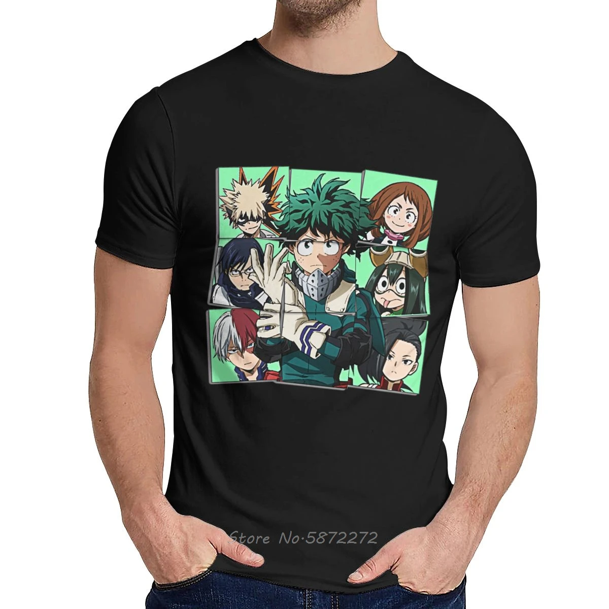 Модная футболка аниме My Hero Academia Boku Deku Midoriya Todoroki Ochako Froppy Tsuyu Asui Frog Bakugo футболки |