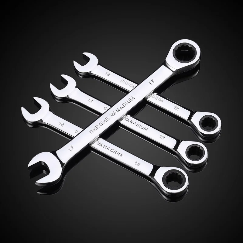 

Key Ratchet Wrench Set 72 Tooth Gear Ring Torque Socket Wrench Set Metric Combination Ratchet Spanners Set Car Repair Tools