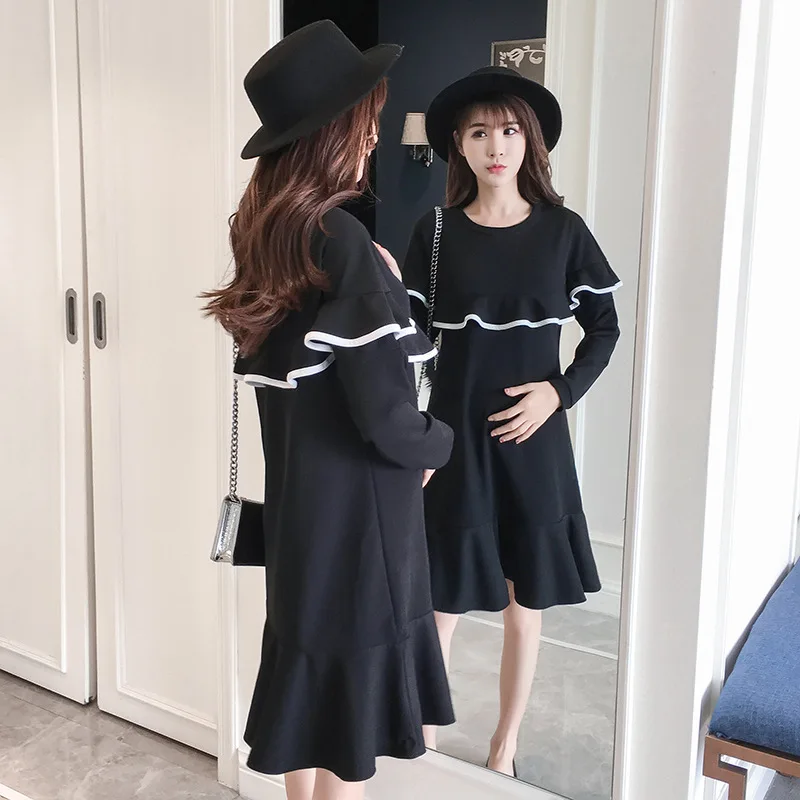 Одежда для беременных осень длинный рукав вязаный халат для кормящих женщин кормящих платье для беременных женская одежда
