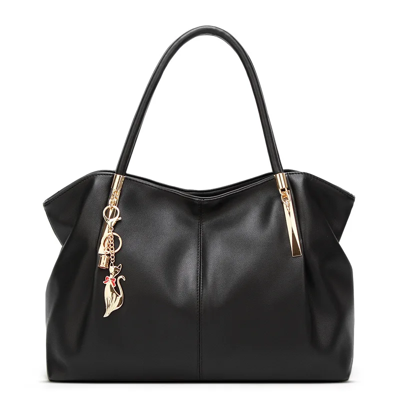 IMYOK новые роскошные мягкие кожаные сумки для женщин брендовые дизайнерские дамские сумки большой емкости Feamle сумки на плечо Sac A основной Femme - Цвет: Black