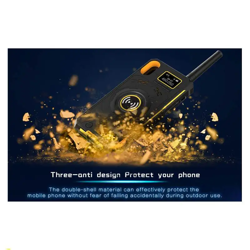 DTNO.I NO.1 IP01 3 in 1 400-470MHZ UHF 5KM Interphone Outdoor Walkie Talkie + 3500mAh Power Bank + Phone Case for iPhone X/6/7/8