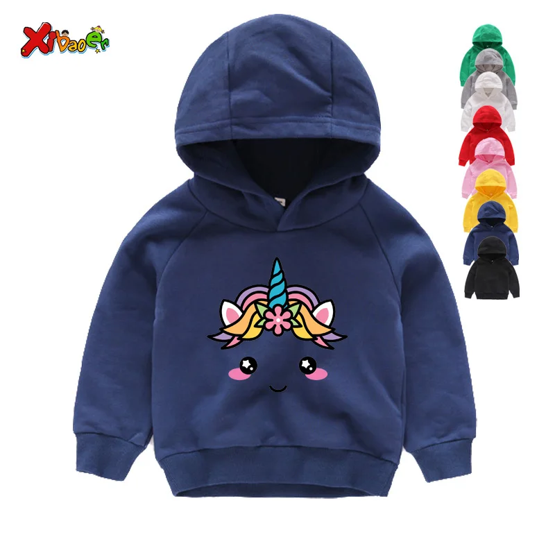 

2020 Winter Kids Baby Girls Long Sleeve Unicorn Sweatshirts Cotton Tops Casual Children Hoodies Shirt Toddler Girls Clothes 3-8Y