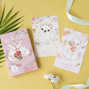 

30pcs/box Cute Cartoon Rabbit Memories of Restoring Postcard Vintage Style Creative Stationery Writing Greeting Gift Postcards