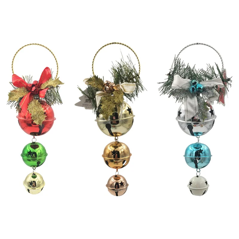 New Christmas Decorations Bells Pendant Metal Jingle Bell Christmas Tree Hanging Ornaments Christmas Decoration Craft