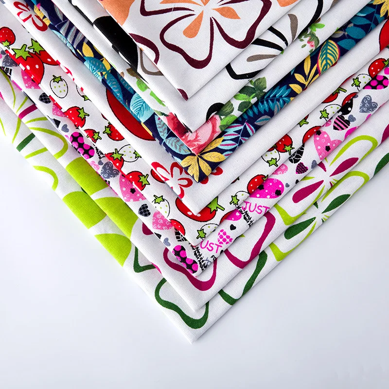 

100cmx150cm 8 colors Sewing Patchwork Floral Print 100% Polyester Fabric Mixed Style Handmade DIY Cloth Material Children Kids