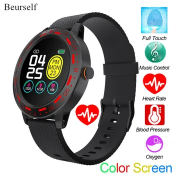 

Smart Watch S18 Full Touch Waterproof Blood Pressure Smart Bracelet Heart Rate Fitness Tracker Color Call Bluetooth Sports Band