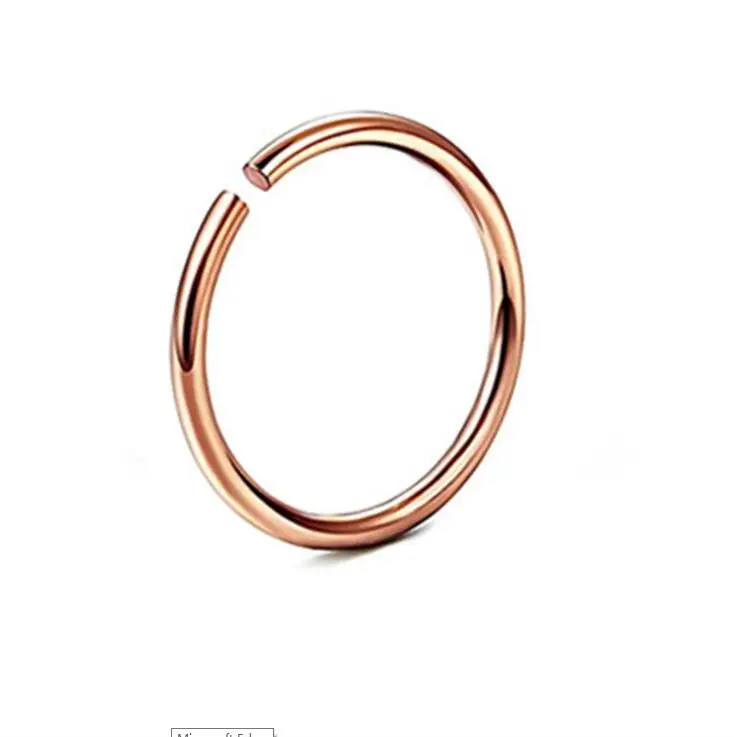 1PC Steel Fake Nose Ring Labret Lip Ring C Clip Lip Helix Piercing Tragus Rose Gold Faux Septum Rings Hoop Neus Piercing Jewelry