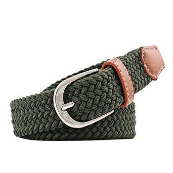 

Pin Buckle Jeans Women Waist Belt Fashion Elastic Decoration Canvas Soft Practical Simple Woven Party Daily Accessories