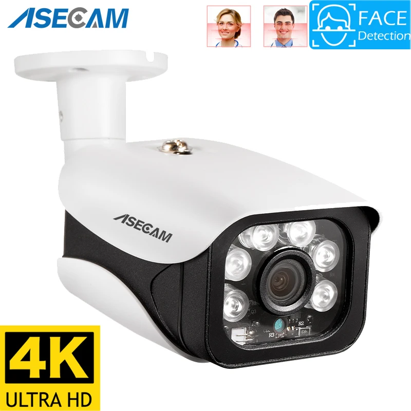 8MP 4K IP Camera Outdoor Ai Face Detection H.265 Onvif Bullet CCTV Array Night Vision IR 5MP POE Human Video Security | Безопасность и