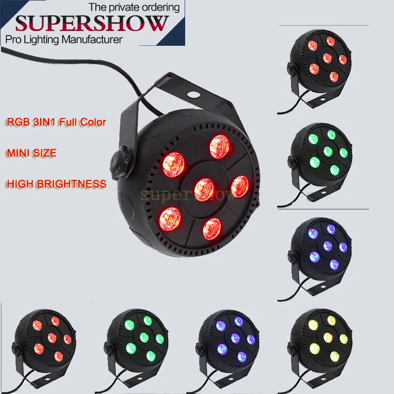 6x3w Par led RGB 3in1 Led Mini Pumpkin Flat Light With DMX512 control for disco DJ KTV BAR Lighting | Освещение