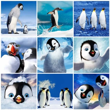 

Diamond Painting Penguin Full Square Diamond Embroidery Animal Mosaic Picture Of Rhinestone Winter Decor Home