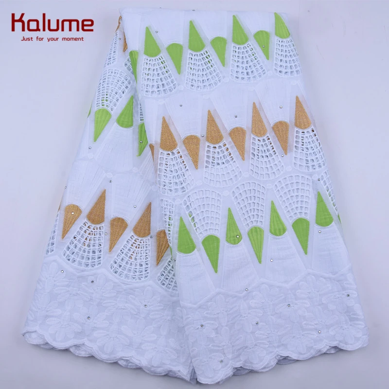 Kalume 2020 High Quality African Lace Fabric Stones Nigerian Swiss Cotton In Switzerland Holes Design For DressF1918 | Дом и сад