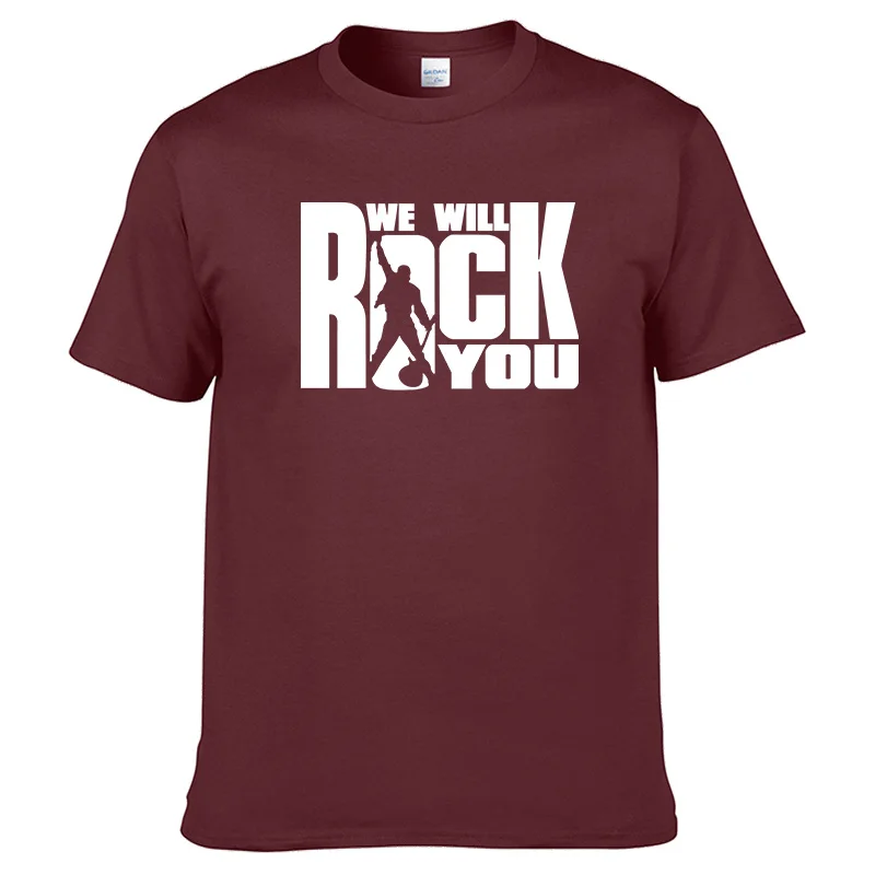 10 Летняя футболка с надписью «We will rock you», футболка в рок-стиле с короткими рукавами, одежда для королевы Харадзюку, рок-группа, унисекс, горячая Распродажа, топы из хлопка#179 - Цвет: 10