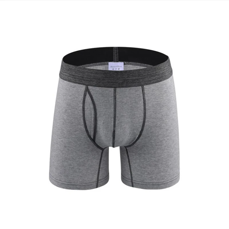 light grey Длинные боксеры largo hombre ropa interior хлопковые боксеры cueca masculina Спортивное нижнее белье bielizna мужские calzoncillo algodon нижнее белье - Цвет: light grey