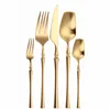 Matte Cutlery Set Gold Forks Spoons Knives Cutlery Set Stainless Steel Gold Steel Cutlery Set Silverware Set with Cake Fork ► Photo 1/6