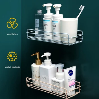 

Bathroom Wrought Iron Storage Rack Free Punching Bathroom Wall Hanging Wrought Iron Storage Basket Toilet Bathroom Storage Tools