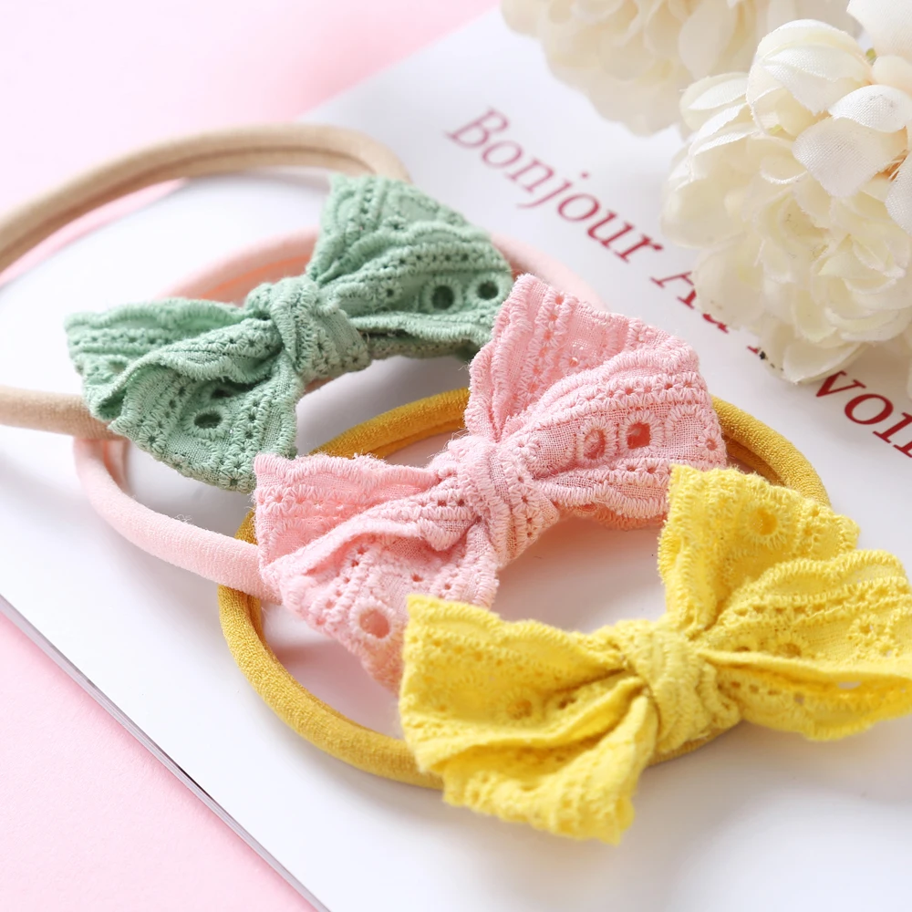 Bulk 36pc/lot Princess Baby Lace Hair Bows Headbands,Solid Lace Bows Nylon Headband Children Girls Bows Turban Hair Accessories roll up storage pen pouch canvas rolling pencil case pencils bulk cases for girls