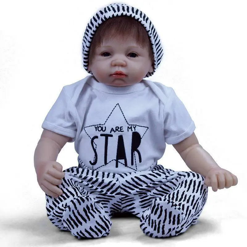Реалистичная силиконовая виниловая кукла для новорожденного 2" Reborn baby, для мальчиков и девочек, Bebe, тканевая Модная Кукла, силиконовые интерактивные куклы