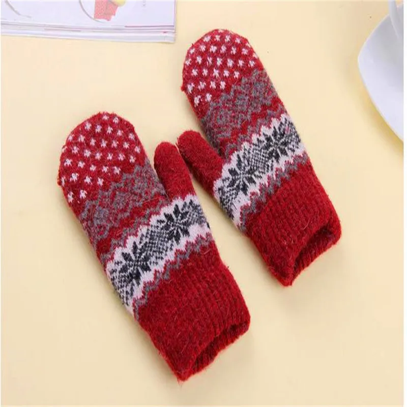 In the fall and winter of the new gloves ms double hair thickening warm knitting bag to gloves gloves foreign trade 032 - Цвет: 032-7
