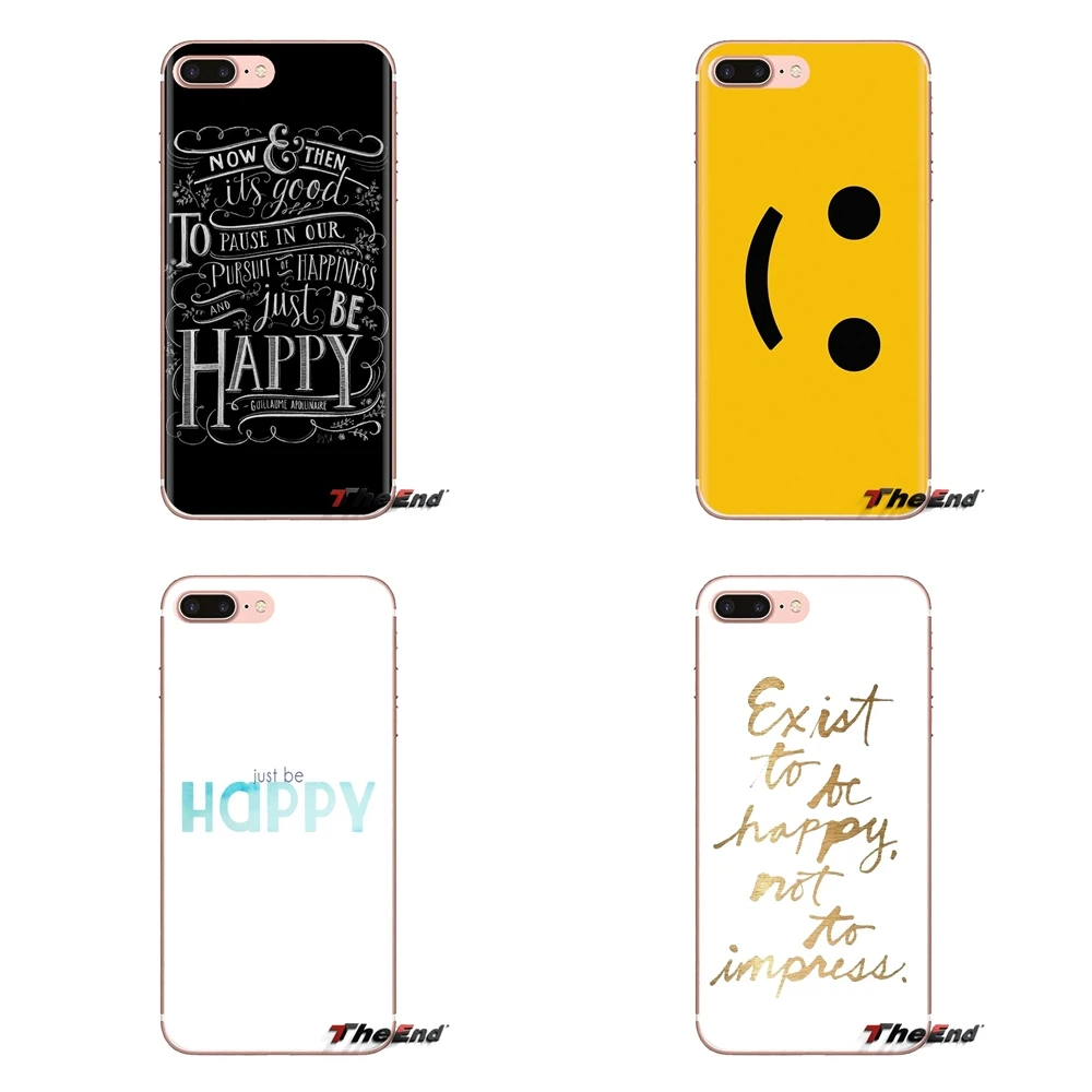 For Huawei Honor 7X V10 6C V9 6A Play 9 Mate 10 Pro Y7 Y5 P8 P10 Lite Plus GR5 2017 Just Be Happy Life Quote Phone Cover Housing |
