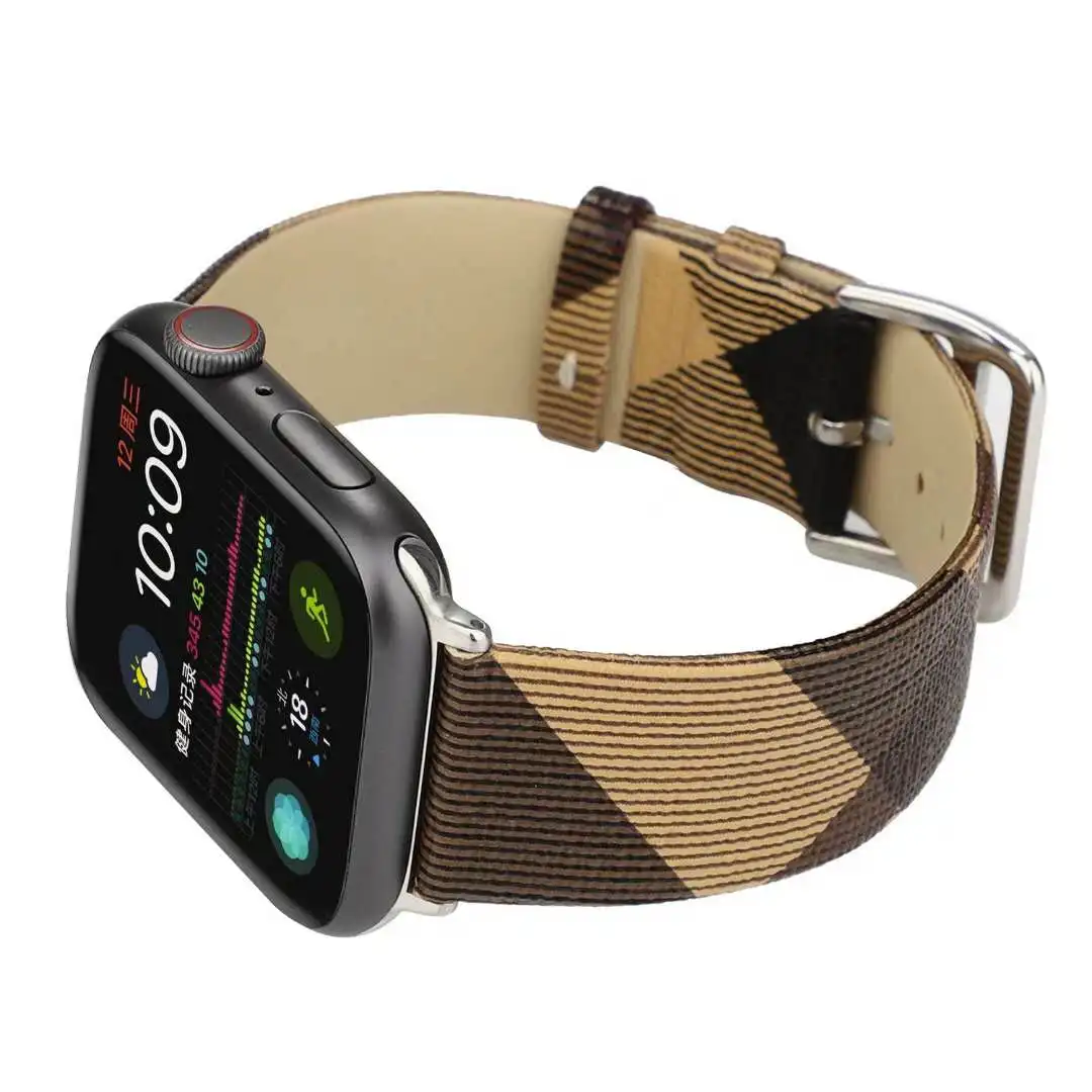 Кожаный ремешок для apple watch band 42 мм 38 мм и для apple watch 4 44 мм ремешок клетчатый браслет для iwatch 4 полосы 40 мм серия 3 2 1