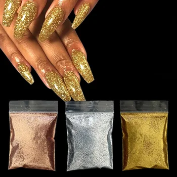 

10g Colorful Nail Glitter Powder Rose Gold Silver Sequins Dust Sparkly Chrome Pigment Nail Art Decorations Manicure 18 Colors