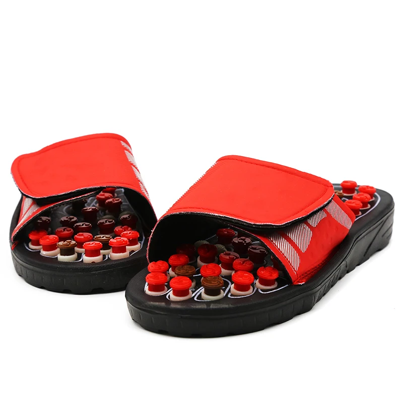 Модные мужские тапочки, сандалии для мужчин, китайская акупрессура, терапия, медицинская вращающаяся Массажная обувь для ног унисекс - Цвет: red