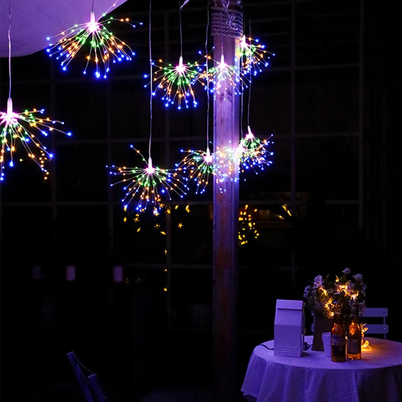 Светодиодный фейерверк световая гирлянда восьмифункциональный Режим водонепроницаемые светильники для сада-фея гирлянда батарея мощность Рождественский Свадебный декор