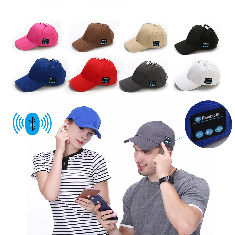 Беспроводная Bluetooth гарнитура Наушники Умная кепка Динамик Микрофон Разговор