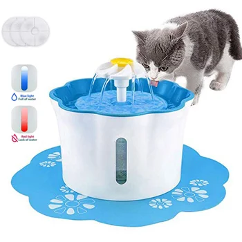 

2.6L Automatic Pet Cat Water Fountain Dog Fountain Drinker Water Feeder with LED USB Water Dispenser with 3 Replaced Filters