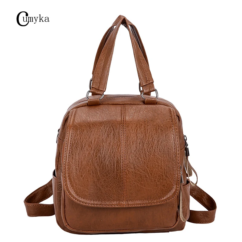 

Backpack Women Backpacks Samll Fashion Travel Bag Large Capacity Student Bag Ladies Handbag Back Pack PU Leather New CUMYKA