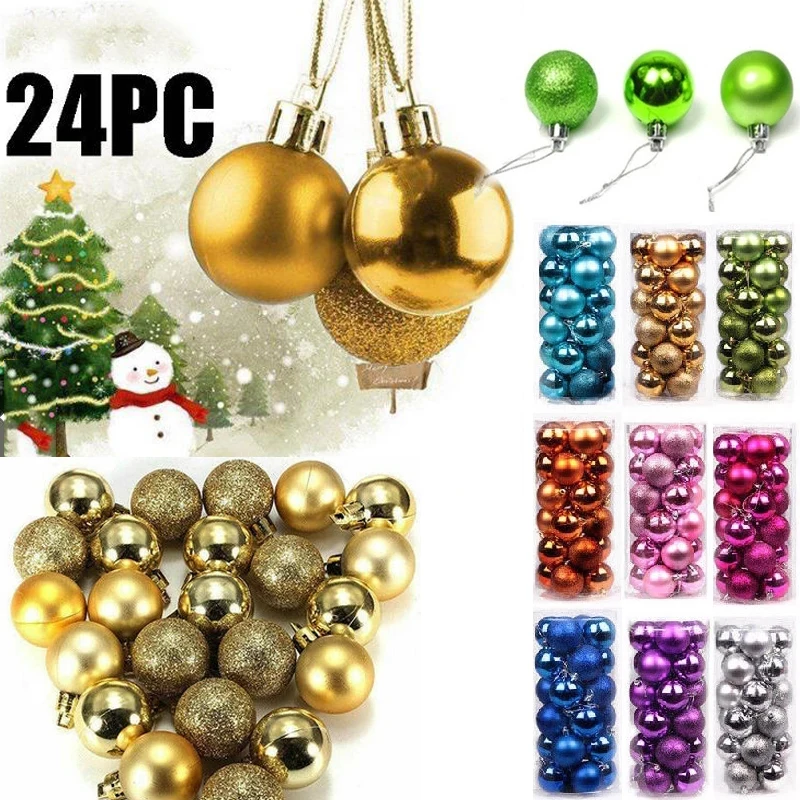 24/12/10/6pcs Christmas Ball Christmas Tree Ornaments Pendant Tree
