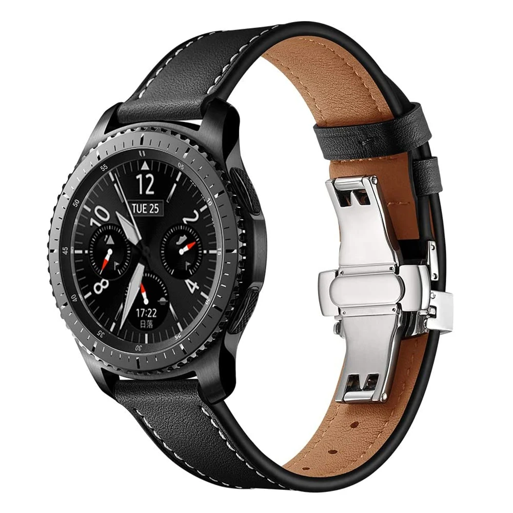 

20 22mm active 2 Gear S3 Frontier for Samsung galaxy watch band 46mm 42mm Genuine Leather strap for huawei watch gt 2 Bracelet