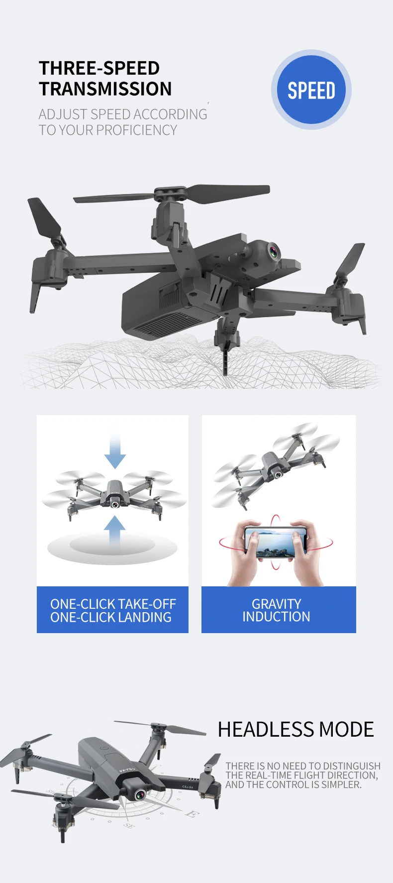 CSJ X4 Foldable Profissional Drone with 4K HD Camera WiFi FPV Optical Flow RC Helicopter Quadrocopter Kid Toy VS SG106 E520 GD89