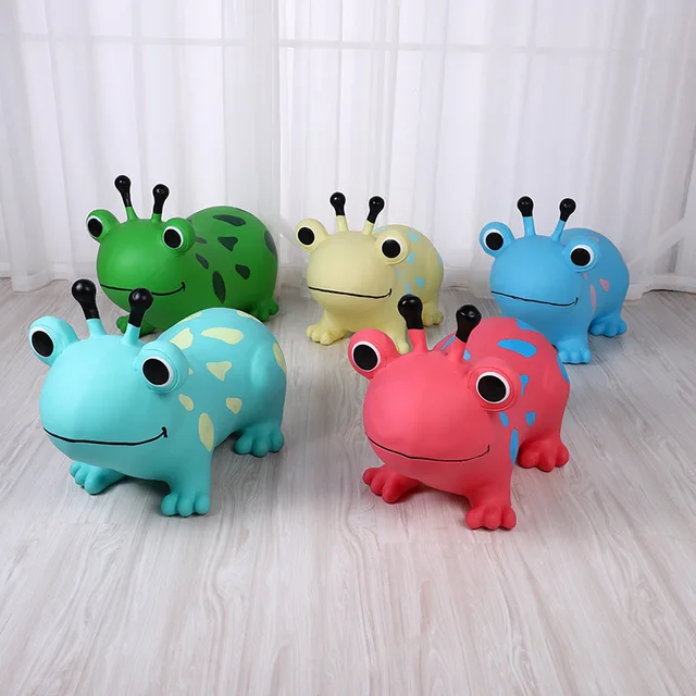 Baby 55cm Thicken PVC Inflatable Frog Sports Toys Children Ride on Animal Jumping Horse Bouncy Toys for Kids 2