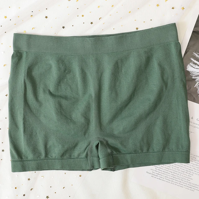 High Waist Seamless Shorts Women Hip Push Up Shorts Safety Short Pants Fitness Boxer Panty Tummy Control Underwear Underpants style1 green