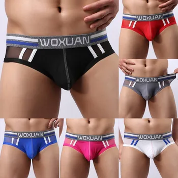 

New Men sexy Panties Thong Low Waist Fashion Underwear Sleepwear Brief Breathable Panties Solid Shorts Brand Underpants