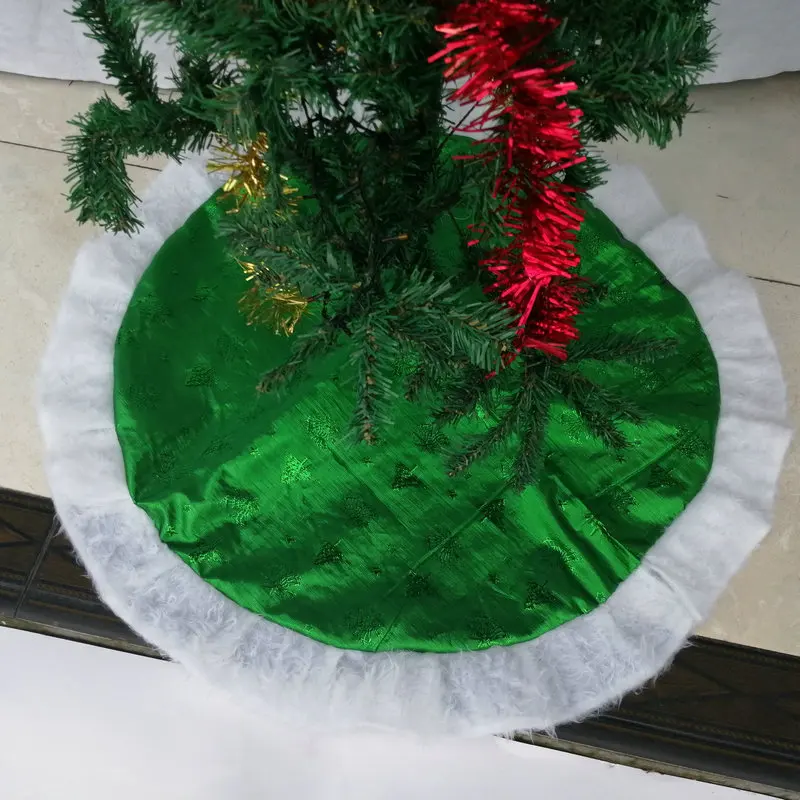 

Green Tree Skirt Home Festive Decor Decoration Ornament Personalized Christmas Tree Skirt, Personalized Embroidered Tree Skirt