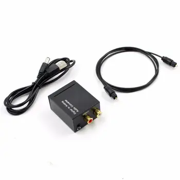 

Digital to Analog Audio Converter Amplifier Decoder Optical Fiber Coaxial Signal to Analog Stereo Audio Adapter 3.5MM Jack 2*RCA