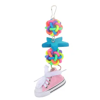 

Pet Birds Toys Star Bird Bite String Funny Sport Shoes Playing Toy Creative Parrot Educational Hanging Toy (Random Color)
