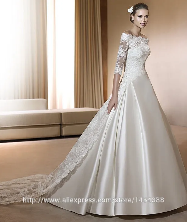Лучшее платье, Элегантное Атласное Бальное Платье, Свадебные Платья, Vestido de Novia, свадебные платья для женщин, кружевная длинная куртка