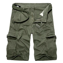 Army Cargo Shorts Men Casual Shorts Summer Mens Knee Length Cotton Multi-pocket Loose Shorts Bermuda Trousers Dropshipping Kapri
