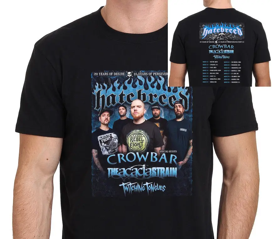 Hatebreed 20 Years Of Desire Part Ii Tour 2018 Men'S Black T Shirt Size S 3Xl | Мужская одежда